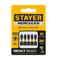 STAYER HERCULES, PZ2, 25 мм, 5 шт, торсионные биты (26233-2-25-5)