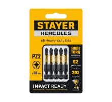 STAYER HERCULES, PZ2, 50 мм, 5 шт, торсионные биты (26233-2-50-5)
