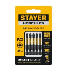 STAYER HERCULES, PZ2, 50 мм, 5 шт, торсионные биты (26233-2-50-5)
