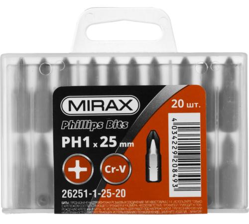 MIRAX PH1, 25 мм, 20 шт, биты (26251-1-25-20)