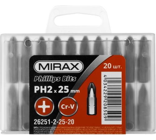 MIRAX PH2, 25 мм, 20 шт, биты (26251-2-25-20)