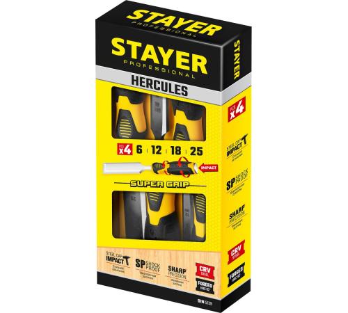 STAYER Hercules, 4 предм, набор стамесок-долот, Professional (18205-H4)