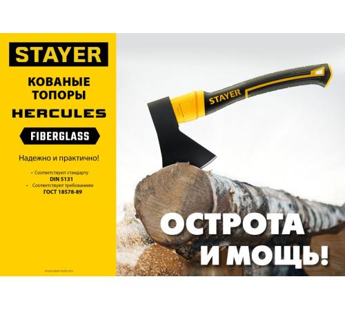 STAYER FIBERGLASS, 600/800 г, 350 мм, кованый топор, Professional (2062-06)