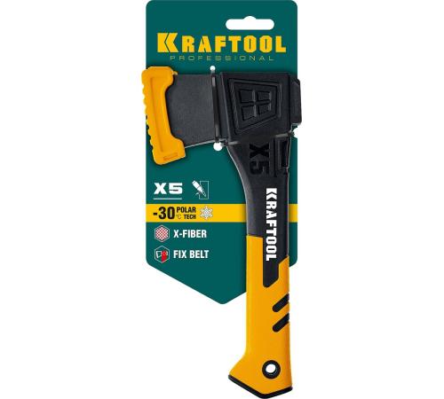 KRAFTOOL X5, 440/620 г, в чехле, 230 мм, универсальный топор (20660-05)