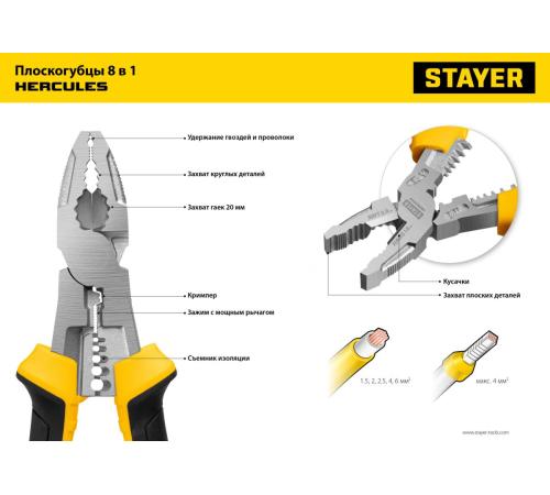 STAYER Hercules 8 в 1, 200 мм, плоскогубцы (22031)