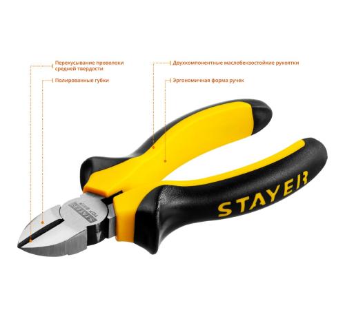 STAYER TOPGrip, 140 мм, бокорезы (2205-5-14)