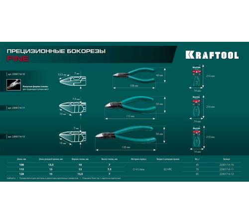 KRAFTOOL Precision, чистый рез 108 мм, прецизионные бокорезы (220017-6-10)