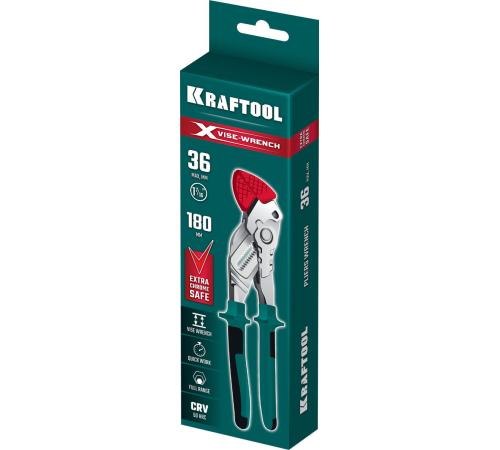 KRAFTOOL Vise-Wrench X, 180 мм, клещи переставные-гаечный ключ (22066)