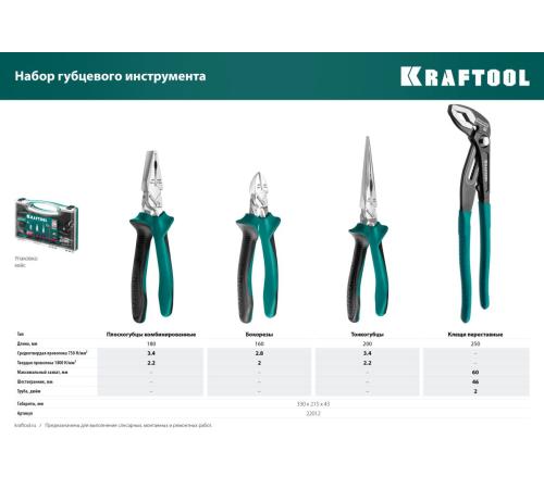 KRAFTOOL 4 предм., набор губцевого инструмента (22012)