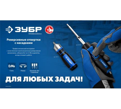 ЗУБР 12 предм., реверсивная отвертка, Профессионал (25169)