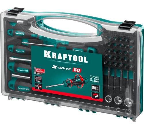 KRAFTOOL X-Drive 50, 50 предм., набор отверток и насадок (25815)