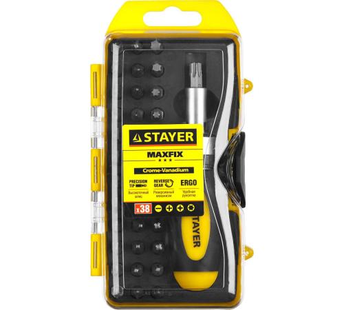 STAYER Compact-38, 38 предм., реверсивная отвертка с насадками (2557-H38)