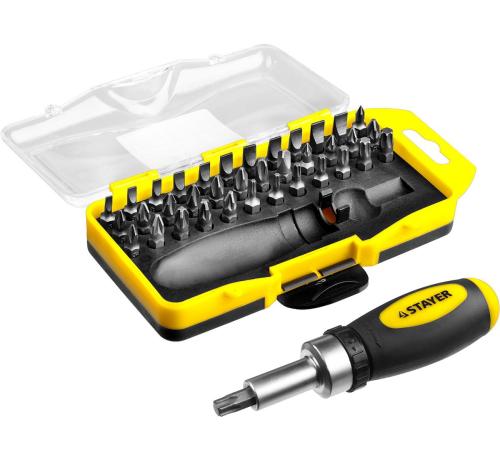 STAYER Compact-38, 38 предм., реверсивная отвертка с насадками (2557-H38)