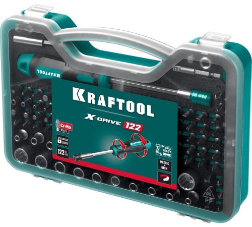 KRAFTOOL X-Drive-122, 122 шт, набор: отвертка-битодержатель с насадками (26816)