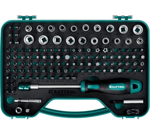 KRAFTOOL X-Drive-122, 122 шт, набор: отвертка-битодержатель с насадками (26816)