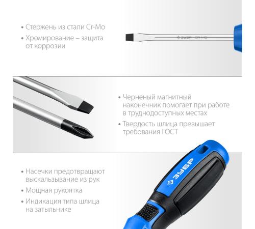 ЗУБР 18 предм., набор отверток, Профессионал (25242)
