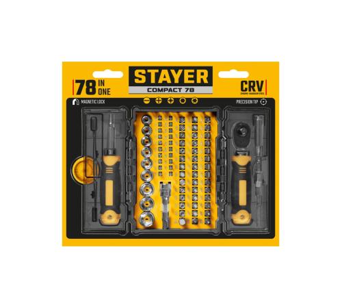 STAYER Compact-78 78 предм., универсальный набор инструмента (25085)