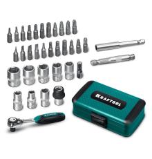 KRAFTOOL X-Drive 35, 35 предм., универсальный набор инструмента 1/4″ (27974)