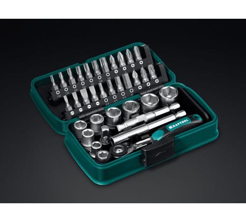 KRAFTOOL X-Drive 35, 35 предм., универсальный набор инструмента 1/4″ (27974)