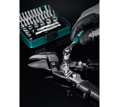 KRAFTOOL X-Drive 35, 35 предм., универсальный набор инструмента 1/4″ (27974)