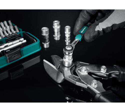 KRAFTOOL X-Drive 35, 35 предм., универсальный набор инструмента 1/4″ (27974)