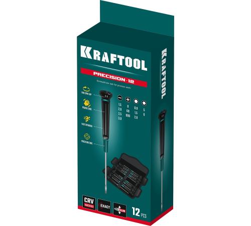 KRAFTOOL Precision-12, 12 предм., для точных работ, набор отверток (25689)
