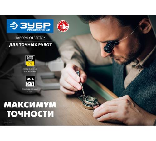 ЗУБР 24 предм., отвертка для точных работ с насадками, Профессионал (25648-H24)