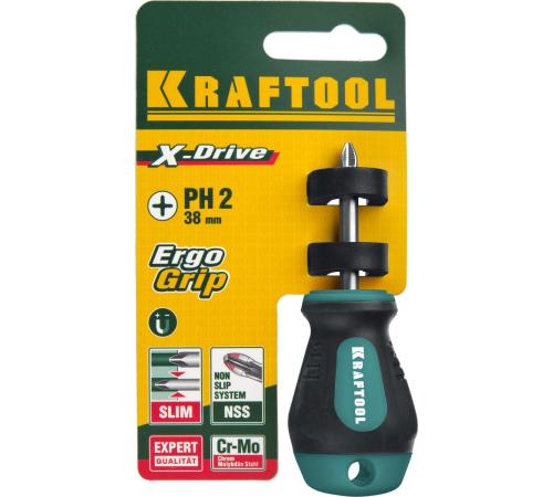 KRAFTOOL Х-Drive, PH2 x 38, отвертка (250072-2-038)