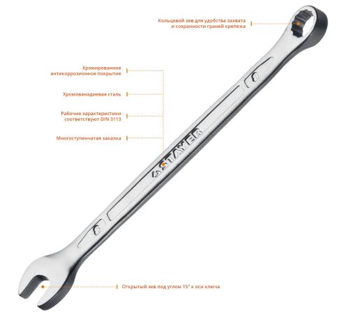 STAYER HERCULES, 8 мм, комбинированный гаечный ключ, Professional (27081-08)