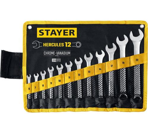 STAYER HERCULES, 12 шт, 6 - 22 мм, набор комбинированных гаечных ключей, Professional (27081-H12)
