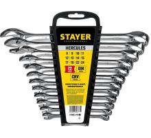 STAYER HERCULES, 12 шт, 8 - 24 мм, набор комбинированных гаечных ключей, Professional (27085-H12)