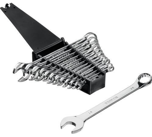 STAYER HERCULES, 12 шт, 8 - 24 мм, набор комбинированных гаечных ключей, Professional (27085-H12)