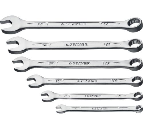STAYER HERCULES, 6 шт, 6 - 14 мм, набор комбинированных гаечных ключей, Professional (27085-H6)