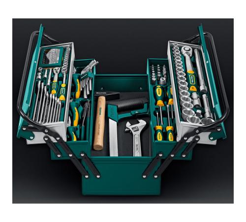 KRAFTOOL GRAND-131, 131 предм., (1/2″+1/4″), универсальный набор инструмента (27978-H131)