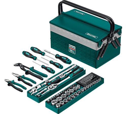 KRAFTOOL GRAND-99, 99 предм., (1/2″+1/4″), Универсальный набор инструмента (27978-H99)