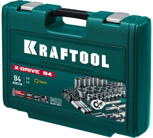 KRAFTOOL X-Drive 94, 94 предм., (1/2″+1/4″), универсальный набор инструмента (27883-H95)