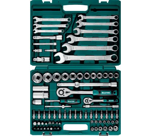 KRAFTOOL X-Drive 82, 82 предм., (1/2″+1/4″), универсальный набор инструмента (27887-H82)