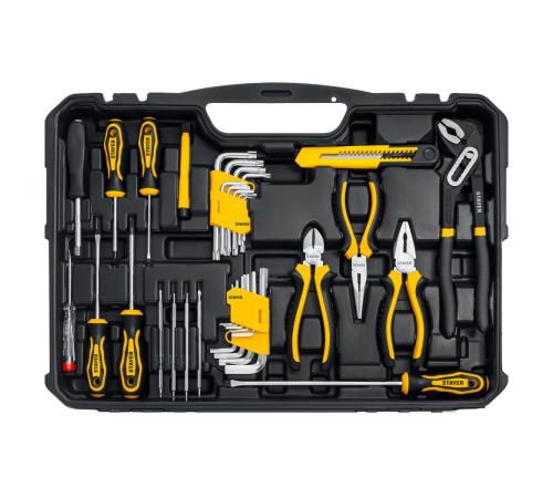 STAYER UNIVERSAL 150, 150 предм., (1/2″+ 1/4″), универсальный набор инструмента, Professional (27710-H150)