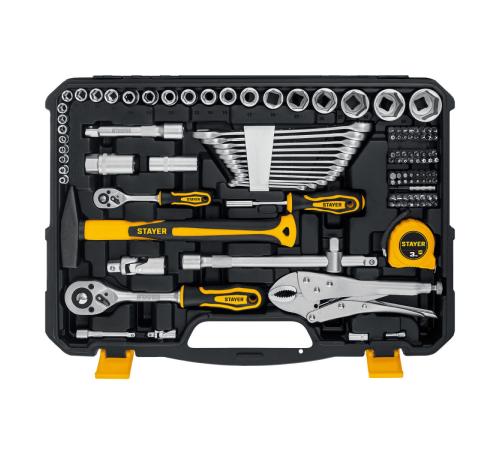 STAYER UNIVERSAL 150, 150 предм., (1/2″+ 1/4″), универсальный набор инструмента, Professional (27710-H150)