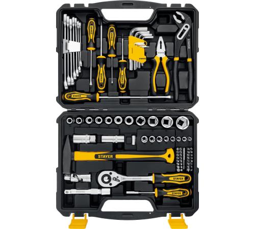 STAYER UNIVERSAL 83, 83 предм., (1/2″+ 1/4″), универсальный набор инструмента, Professional (27710-H83)