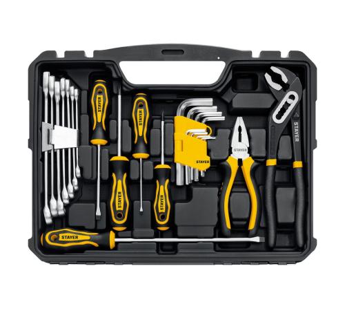 STAYER UNIVERSAL 83, 83 предм., (1/2″+ 1/4″), универсальный набор инструмента, Professional (27710-H83)