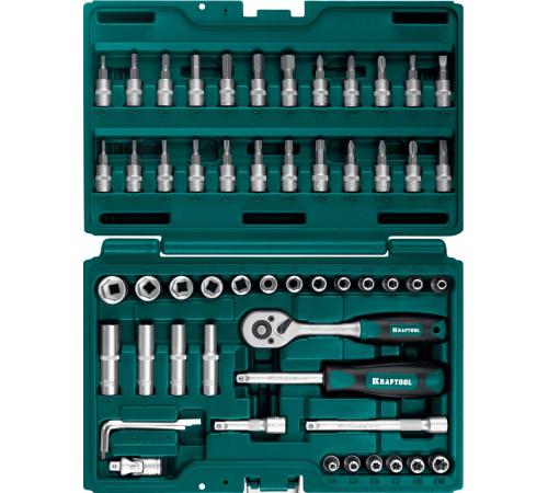 KRAFTOOL X-Drive, 57 предм., (1/4″), универсальный набор инструмента (27885-H57)