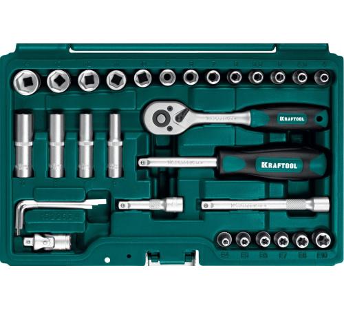 KRAFTOOL X-Drive, 57 предм., (1/4″), универсальный набор инструмента (27885-H57)