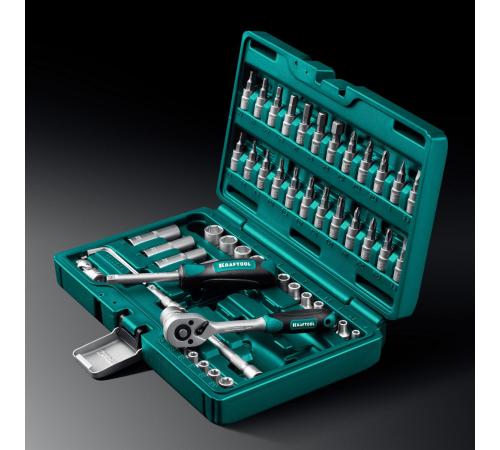 KRAFTOOL X-Drive, 57 предм., (1/4″), универсальный набор инструмента (27885-H57)