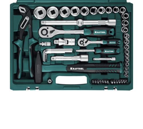 KRAFTOOL EXTREM-76, 76 предм., (1/2″+3/8″+1/4″), универсальный набор инструмента (27889-H76)
