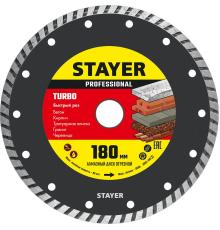 STAYER TURBO 180 мм (22.2 х 7 х 2.6 мм), сегментированный алмазный диск (3662-180)