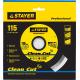 STAYER Clean Cut, 115 мм, (22.2 мм, 5 х 1.9 мм), сплошной алмазный диск, Professional (3664-115)