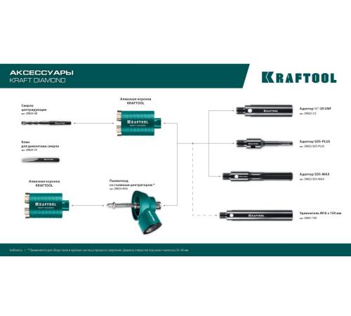 KRAFTOOL DIAMOND d 82 мм (М16, рабочая глубина 75 мм, лазерная сварка), Алмазная Коронка для подрозетников (29820-82)