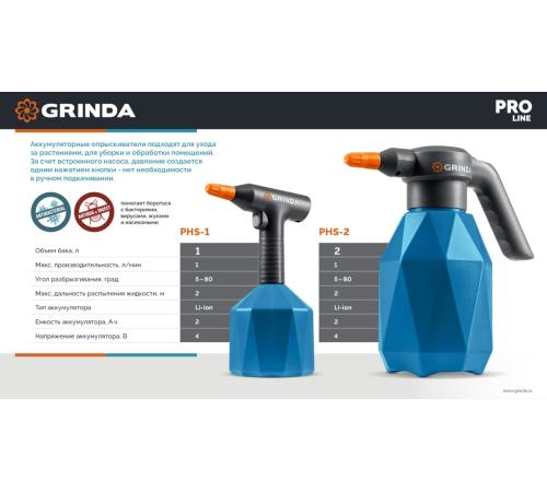 GRINDA 1 л, аккумуляторный опрыскиватель, PROLine (PHS-1)