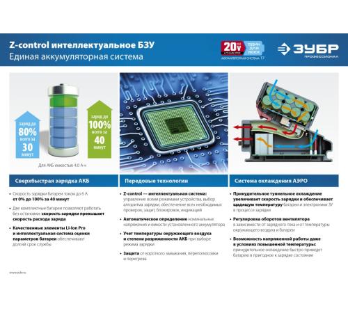 ЗУБР T7, 20 В, 4.0 А·ч, аккумуляторная батарея, Профессионал (ST7-20-4)
